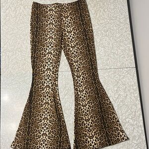 Leopard Print Flared Leggings